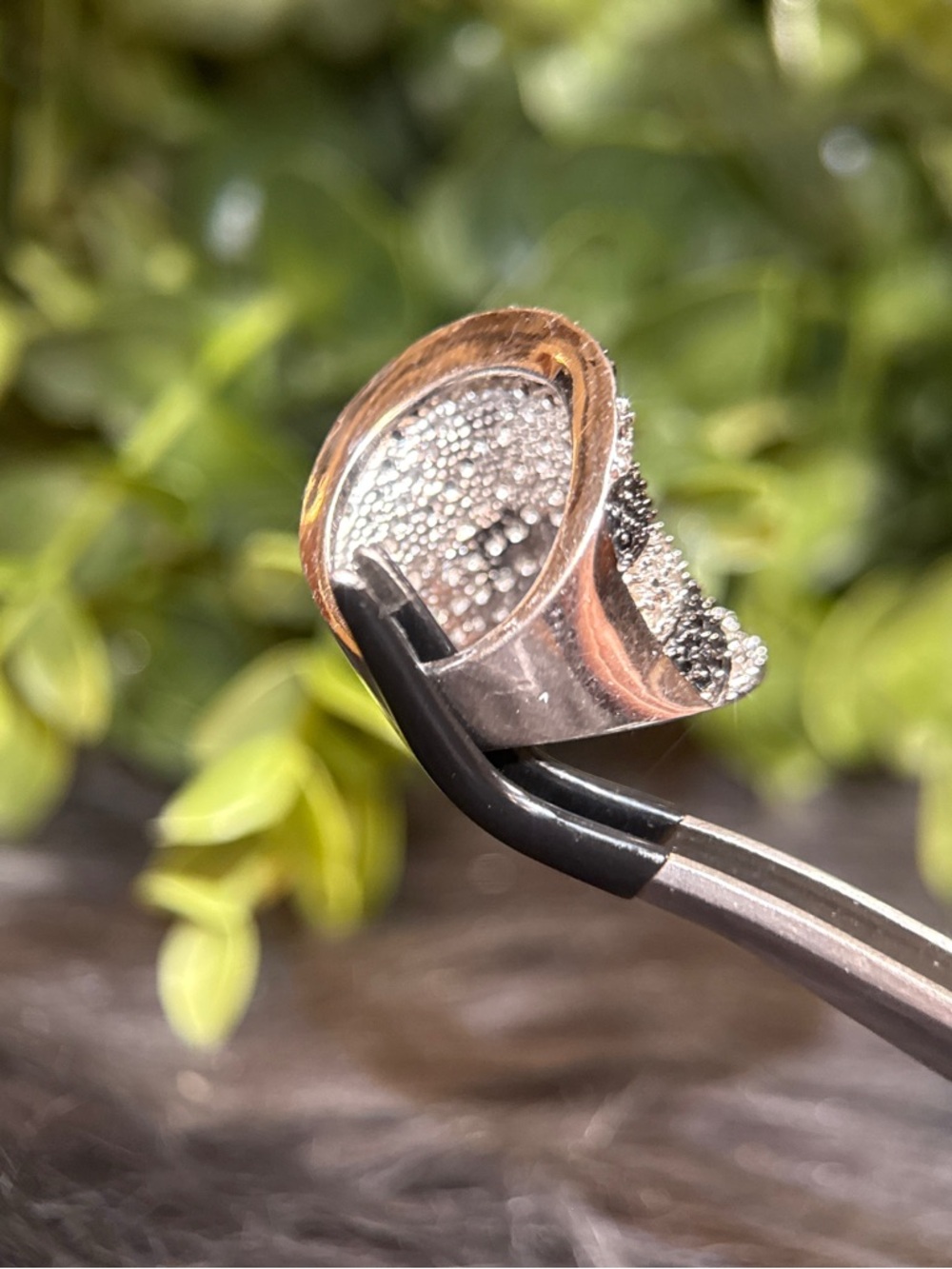 Silver 925 Black & White Spiral Pave Statement Ring - Picture 7 of 10